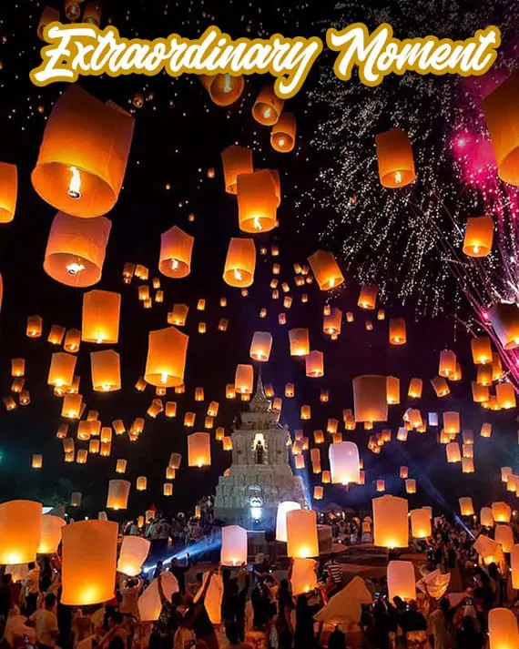 Thoudsands Of Sky Lanterns In The Sky At Cad Yi Peng Lantern Festival Chiang Mai